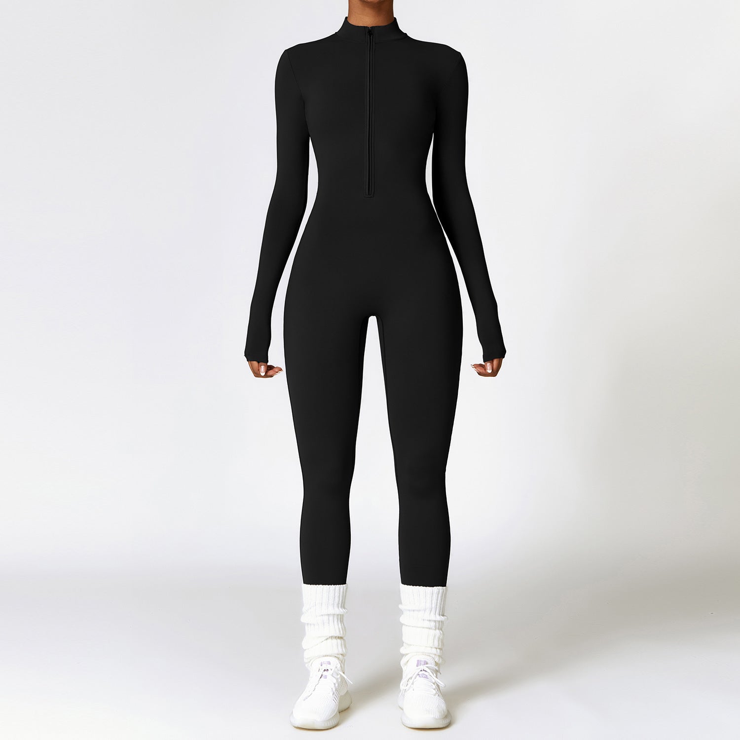 Fleece Lined Long-Sleeve Jumpsuit