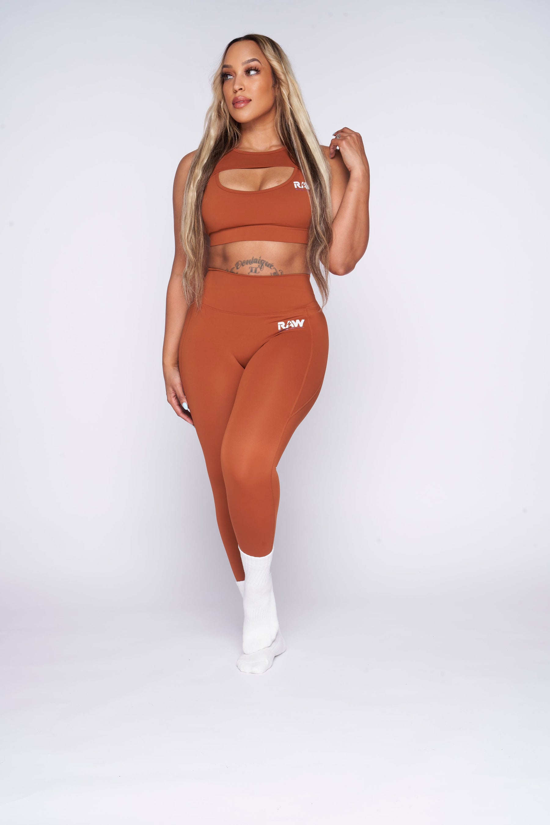 Rust Color Sports Bra Get Physical Sports Bra - Rust